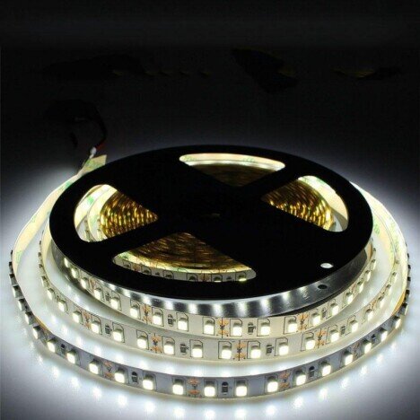 BANDA LED 2835 - 120LED/M, INTERIOR - DC 12V 9,6W/ML, 5M/ROLA, ALB-RECE